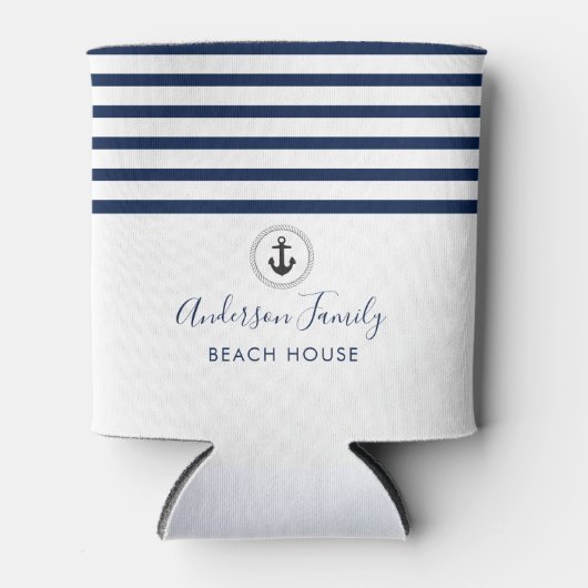 手書き航海のファミリービーチハウス 缶クーラー (正面)