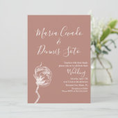 手書き花模様結婚のアーストーン 招待状 (スタンド正面)