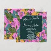 手書き花模様結婚ズピはっきりしたンク緑 (正面/裏面)