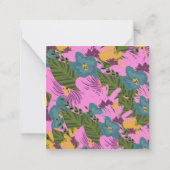 手書き花模様結婚ズピはっきりしたンク緑 ノートカード (裏面)