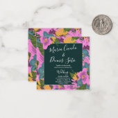 手書き花模様結婚ズピはっきりしたンク緑 ノートカード (正面/裏面インサイチュ)