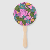 手書き花模様結婚ズピはっきりしたンク緑 ハンドファン (裏面)