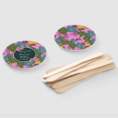 手書き花模様結婚ズピはっきりしたンク緑 ハンドファン (組立なし)