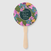 手書き花模様結婚ズピはっきりしたンク緑 ハンドファン (正面)