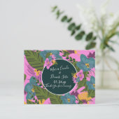 手書き花模様結婚ズピはっきりしたンク緑 ポストカード (スタンド正面)