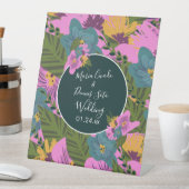 手書き花模様結婚ズピはっきりしたンク緑 台座サイン (インサイチュ)