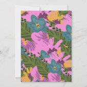 手書き花模様結婚ズピはっきりしたンク緑 招待状 (裏面)