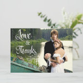 手書き芸術的の結婚写真ありがとう カード (スタンド正面)
