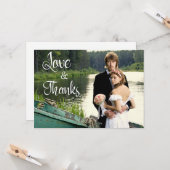 手書き芸術的の結婚写真ありがとう カード (正面/裏面インサイチュ)