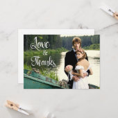 手書き芸術的の結婚2写真ありがとう カード (正面/裏面インサイチュ)