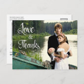 手書き芸術的の結婚2写真ありがとう ポストカード (正面/裏面)