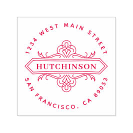 手書き華美ファミリ名丸差出人住所 セルフインキングスタンプ