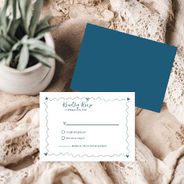 手書き落書きイラストウェディングRSVP 出欠カード