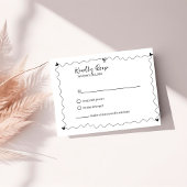 手書き落書きイラストウェディングRSVP 出欠カード