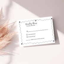 手書き落書きイラストウェディングRSVP