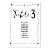 手書き落書きイラスト名結婚式 テーブルナンバー (裏面)