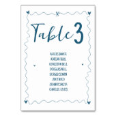 手書き落書きイラスト名結婚式 テーブルナンバー (正面)