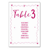 手書き落書きイラスト名結婚式 テーブルナンバー (裏面)