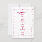 手書き落書きイラスト結婚式 プログラム (正面)