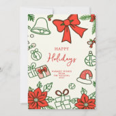 手書き落書きドードルクリスマス シーズンカード (正面)