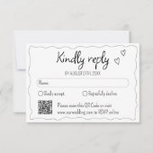 手書き落書きドードル結婚ズ 出欠カード (正面)