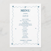 手書き落書きブルーイラストレーション結婚ズ メニュー (正面)