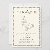 手書き落書きワンガウ間抜け誕生日 招待状 (正面)