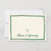 手書き落書きヴィンテージグフランスのルー結婚ズ サンキューカード (裏面)