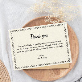 手書き落書きヴィンテージスフランスのケッ結婚チ サンキューカード