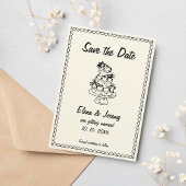 手書き落書きヴィンテージスフランスのケッ結婚チ セーブザデート