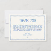 手書き落書きヴィンテージブフランスのルー結婚ズ サンキューカード (正面)