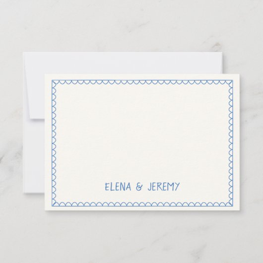 手書き落書きヴィンテージブフランスのルー結婚ズ サンキューカード (裏面)