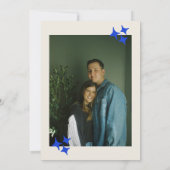 手書き落書き予測できなレトロ写結婚真 招待状 (裏面)