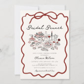 手書き落書き弓イタリアンブライダルシャワー 招待状 (正面)