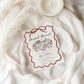 手書き落書き弓イタリアンブライダルシャワー 招待状