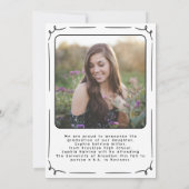 手書き落書き白黒写真卒業 案内状 (裏面)