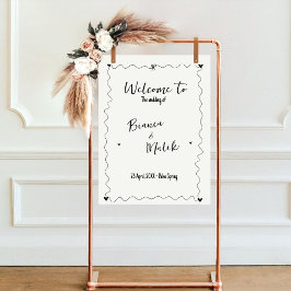 手書き落書き線のイラスト 結婚 ポスター