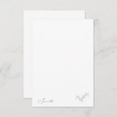 手書き葉のスクリプト名シンプル サンキューカード (正面/裏面)