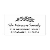 手書き葉のファミリ名差出人住所 ラバースタンプ (インプリント)