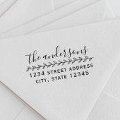 手書き葉のファミリ名差出人住所 ラバースタンプ