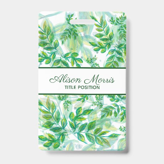 手書き葉の バッジ (Front)