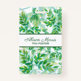 手書き葉の バッジ