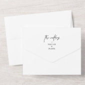 手書き葉シンプルの結婚数 オールインワン招待状 (裏面)