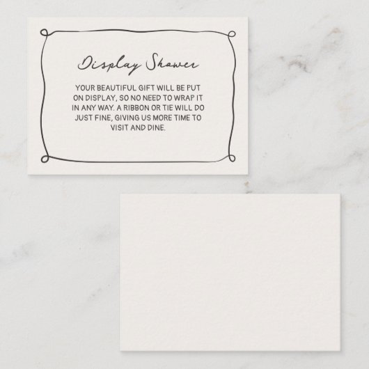 手書き表示シャワーブライダルシャワー エンクロージャーカード (正面/裏面)