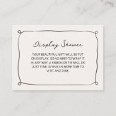 手書き表示シャワーブライダルシャワー エンクロージャーカード (正面)