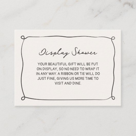 手書き表示シャワーブライダルシャワー エンクロージャーカード (正面)