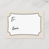 手書き表示ブライダルシャワークリームギフトカード エンクロージャーカード (裏面)