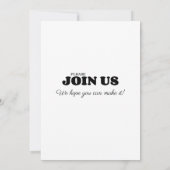 手書き記入マルチパーパスブラックタイポグラフィ 招待状 (裏面)