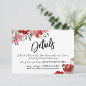 手書き詳細ブルゴーニュ赤い花囲い セーブザデート (スタンド正面)