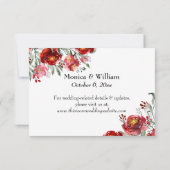 手書き詳細ブルゴーニュ赤い花囲い セーブザデート (裏面)